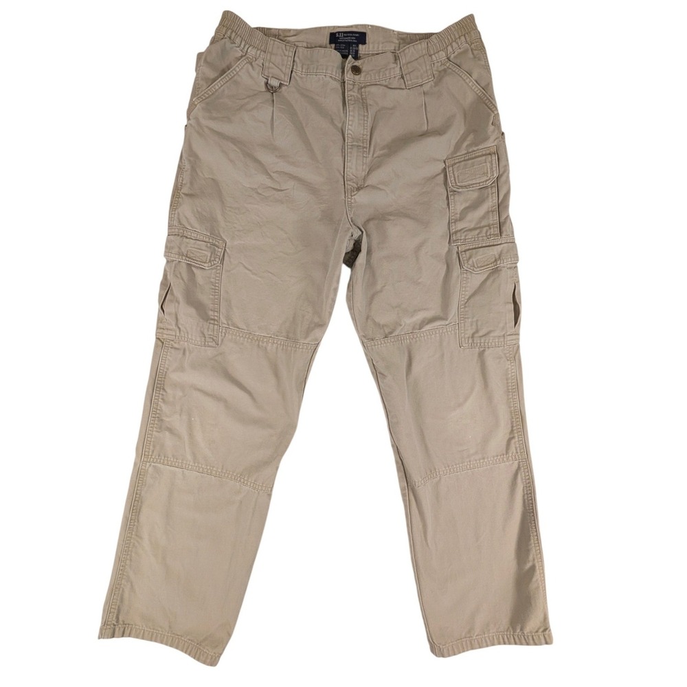 5.11 Tactical Series‎ Mens 36x32 Khaki Cargo Pants Cotton Ripstop Workwear READ - Picture 4 of 13